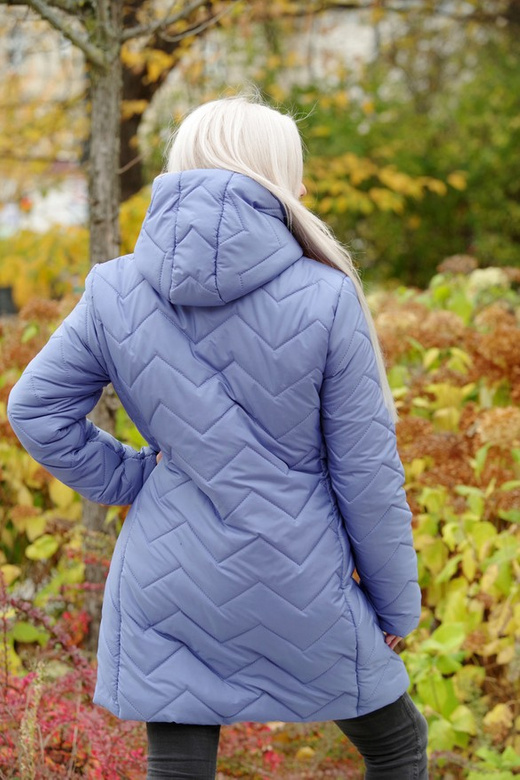 Kurtka zimowa - KP100-7 wzór zygzak (jasny błękit)