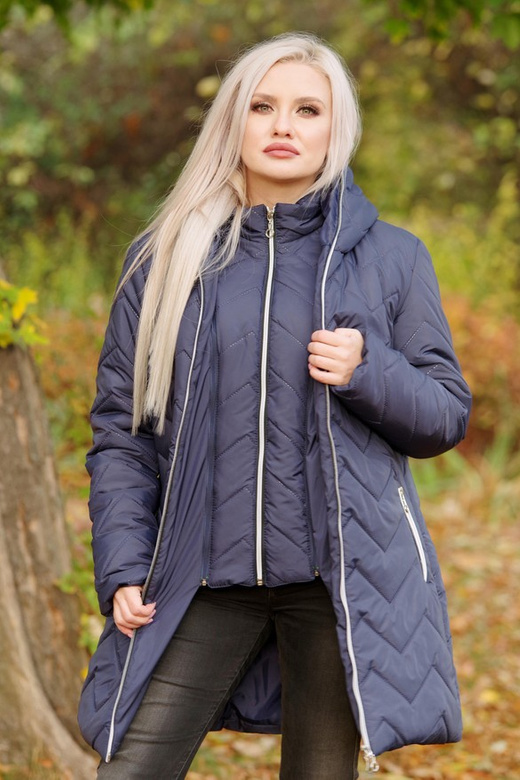 Kurtka zimowa - KP100-8 wzór zygzak (granat)