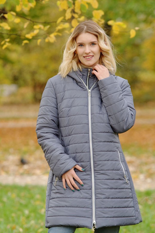 Kurtka zimowa - KP100-5 (szarość - pasy)