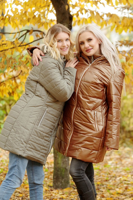 Kurtka zimowa - KP100-4 (oliwka - pasy)