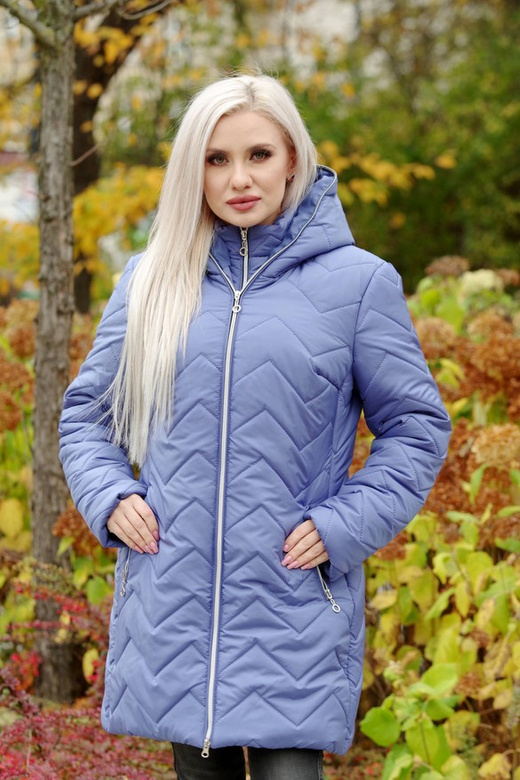 Kurtka zimowa - KP100-7 wzór zygzak (jasny błękit)