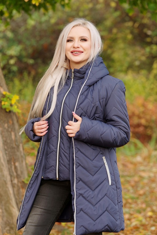 Kurtka zimowa - KP100-8 wzór zygzak (granat)