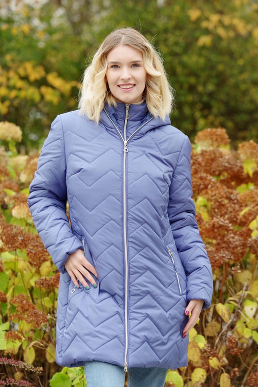 Kurtka zimowa - KP100-7 wzór zygzak (jasny błękit)