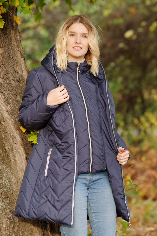 Kurtka zimowa - KP100-8 wzór zygzak (granat)